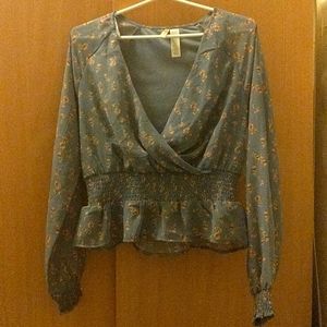 Japna grey floral blouse